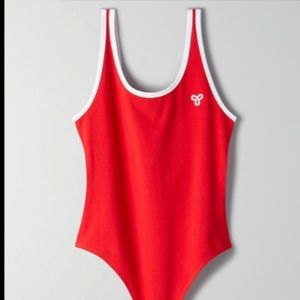 Aritzia TNA Red Scoop Back Bodysuit